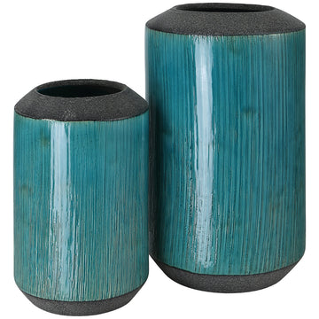 Uttermost Maui Aqua Blue Vases, 2-Piece Set