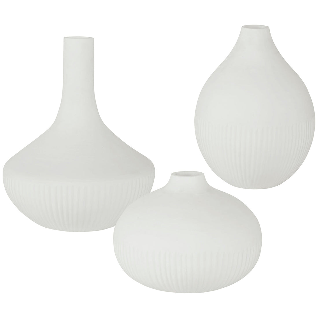 Uttermost Apothecary Satin White Vases, 3-Piece Set