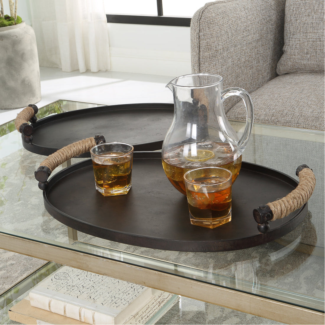 Uttermost Viggo Bronze Trays, 2-Piece Set