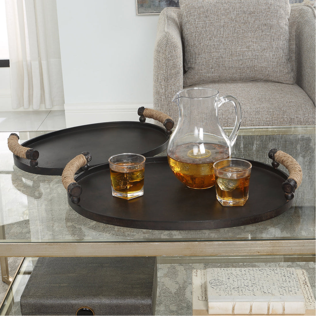 Uttermost Viggo Bronze Trays, 2-Piece Set