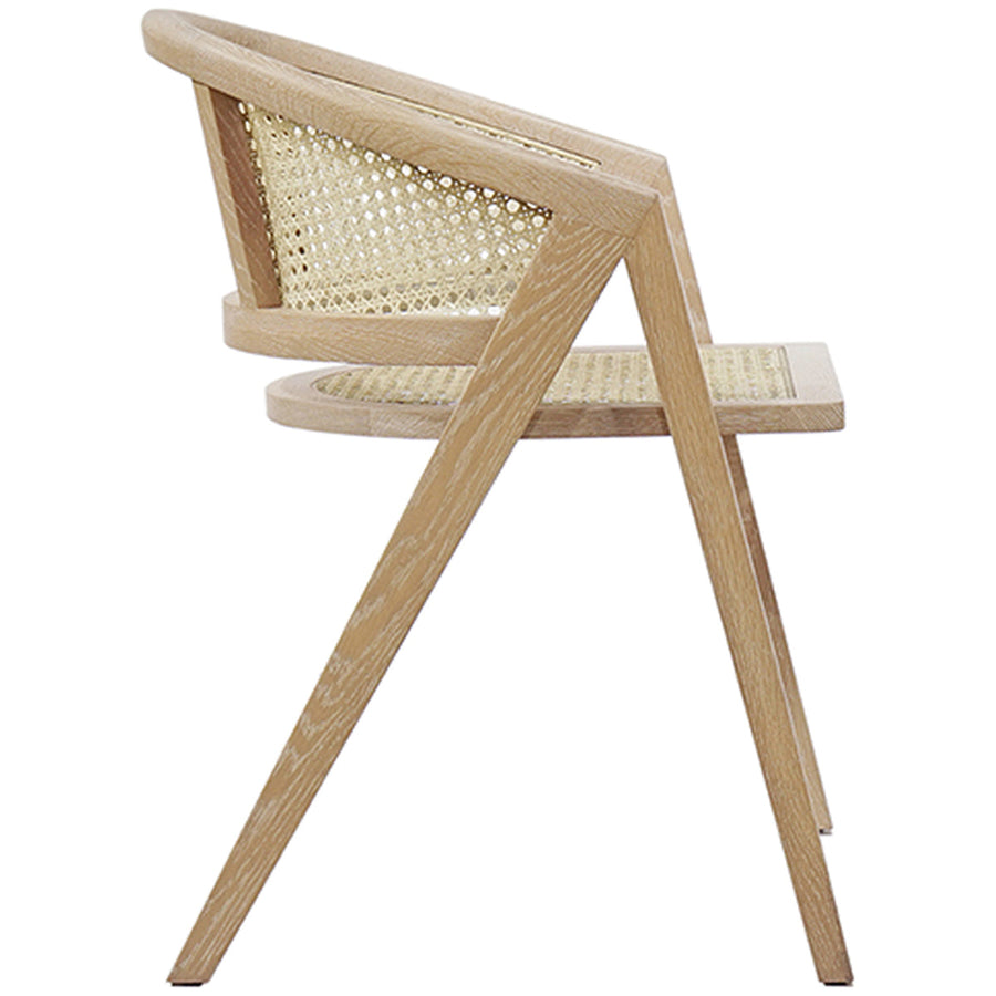 Worlds Away Cane Barrel Back Dining Chair