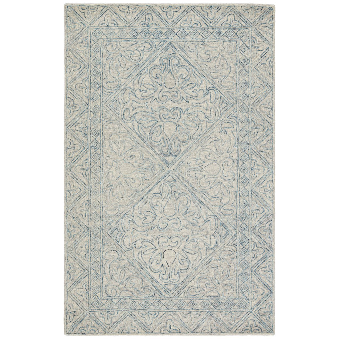 Jaipur Almira Carmen Trellis Border Blue Light Gray ALR01 Rug