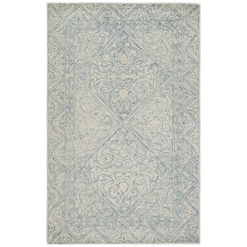 Jaipur Almira Carmen Trellis Border Blue Light Gray ALR01 Rug