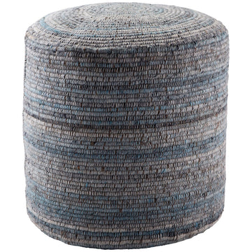 Jaipur Amarillo Duro Stripes Textured Blue Gray AMR01 Cylinder Pouf