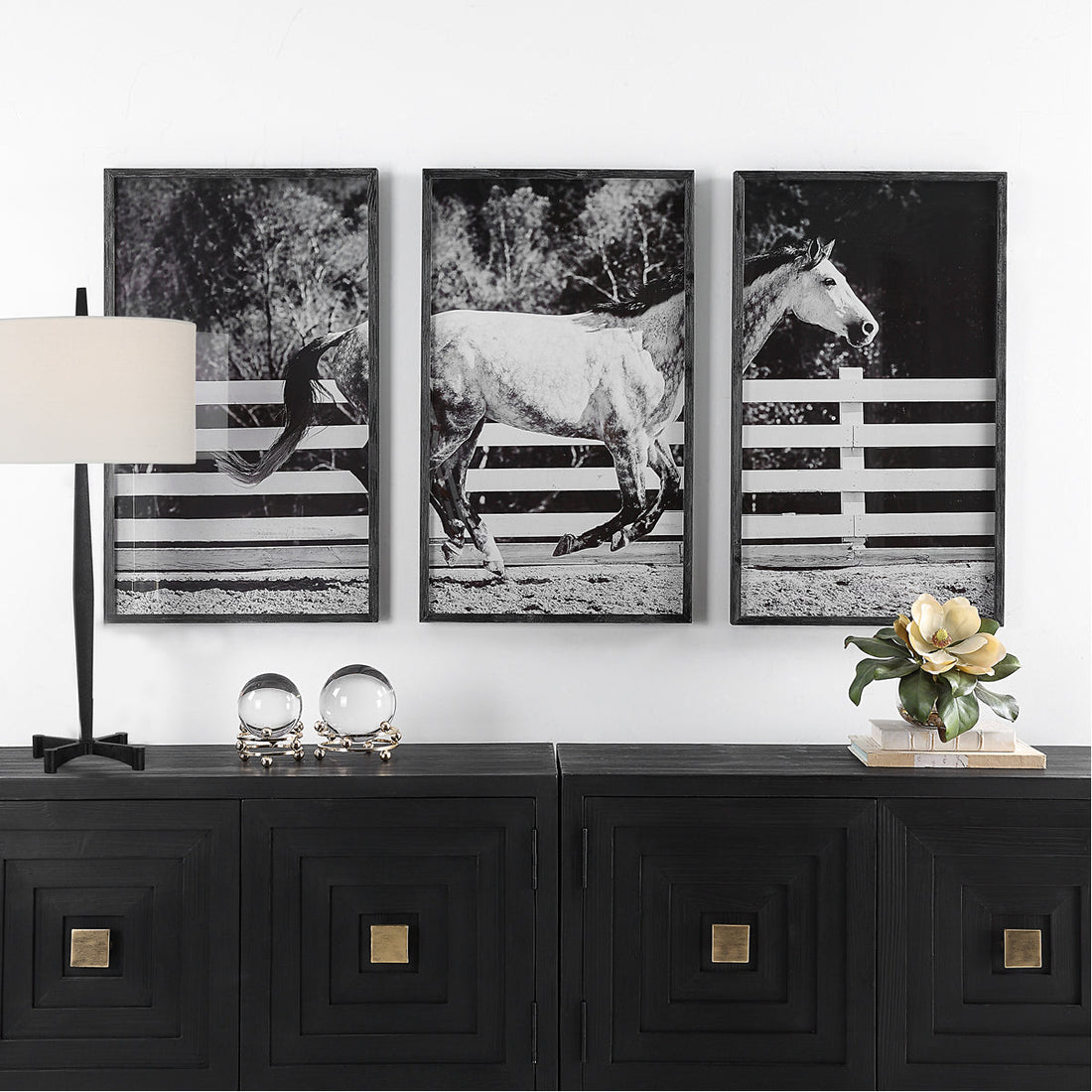 Uttermost Galloping Forward Equine Prints, 3-Piece Set