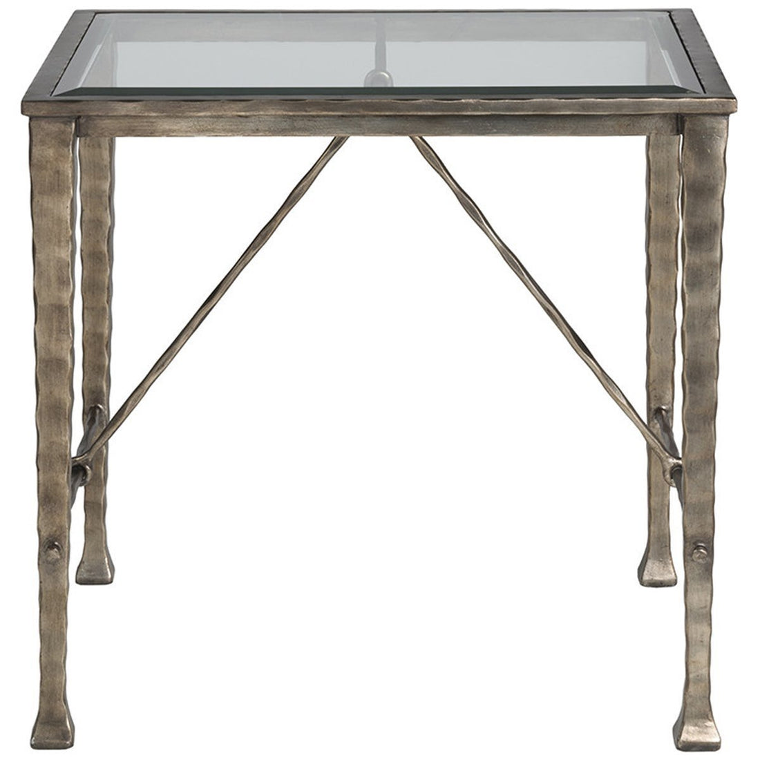 Artistica Home Cortona End Table with Glass Top 2129-955C