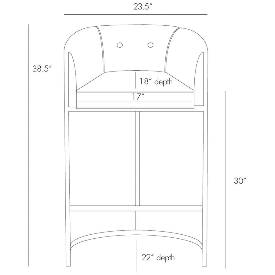 Arteriors Calvin Barstool in Antique Brass