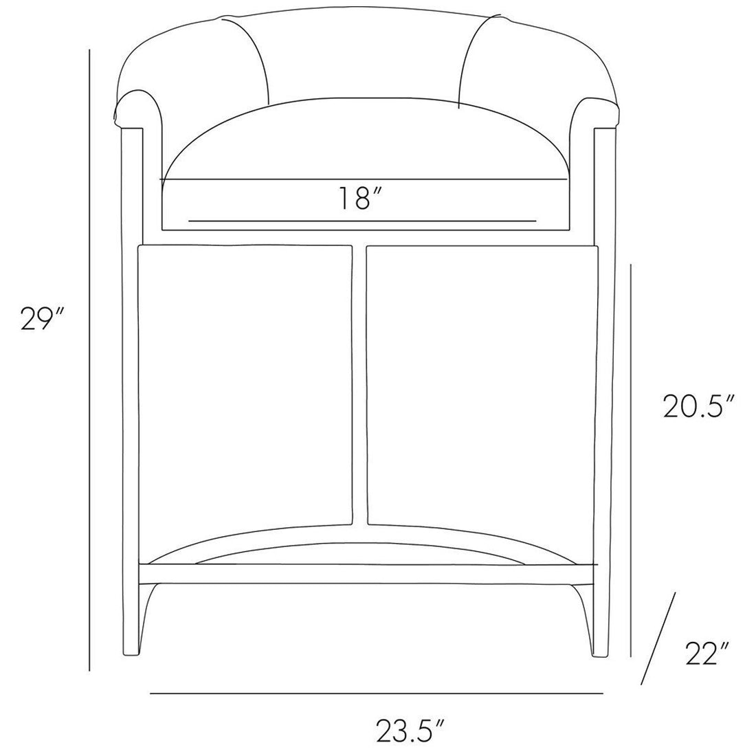 Arteriors Calvin Counter stool