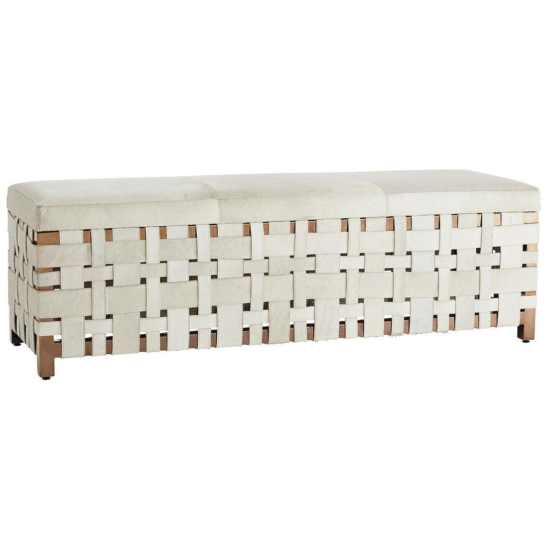 Arteriors Elis Bench - White Hide