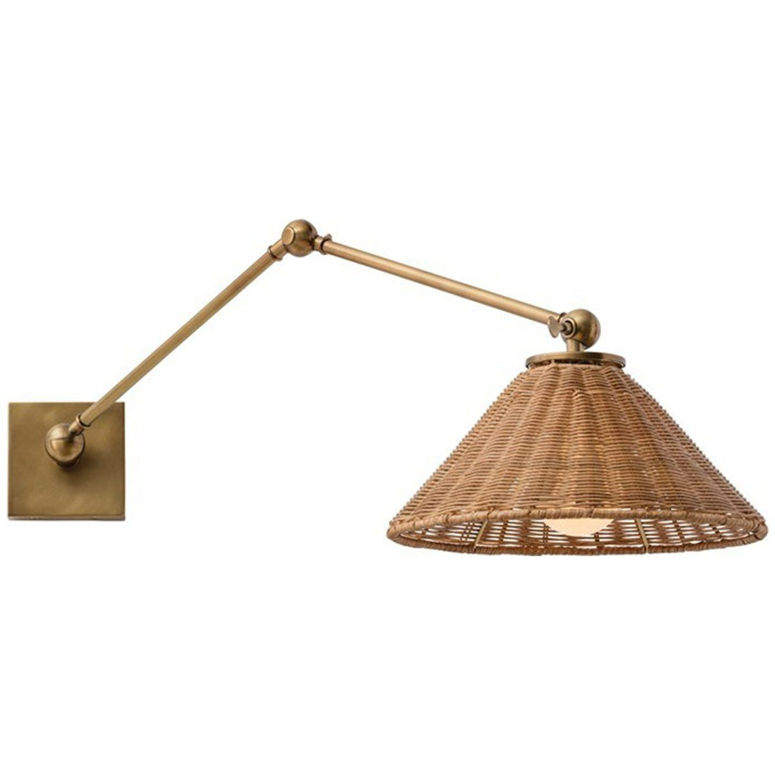 Arteriors Padma Sconce - Antique Brass, Rattan