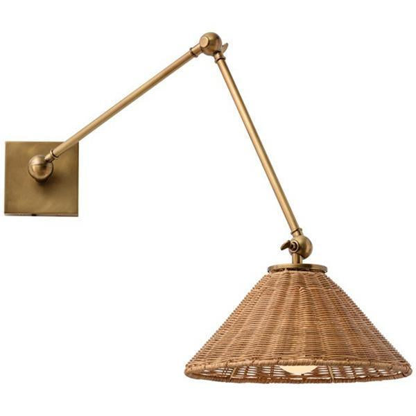 Arteriors Padma Sconce - Antique Brass, Rattan