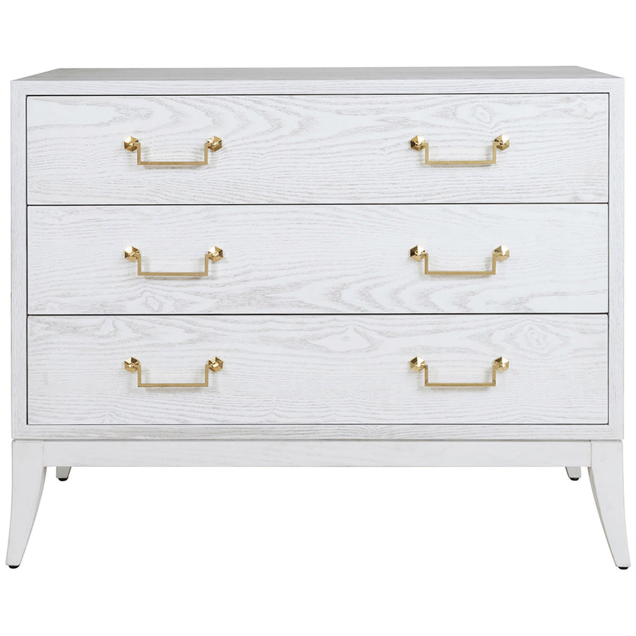 Worlds Away Sabre Leg 3-Drawer Chest with Brass Swing Handle