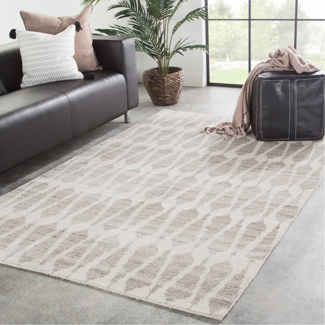 Jaipur Azland Sabot Geometric Trellis Ivory Light Gray AZL04 Rug