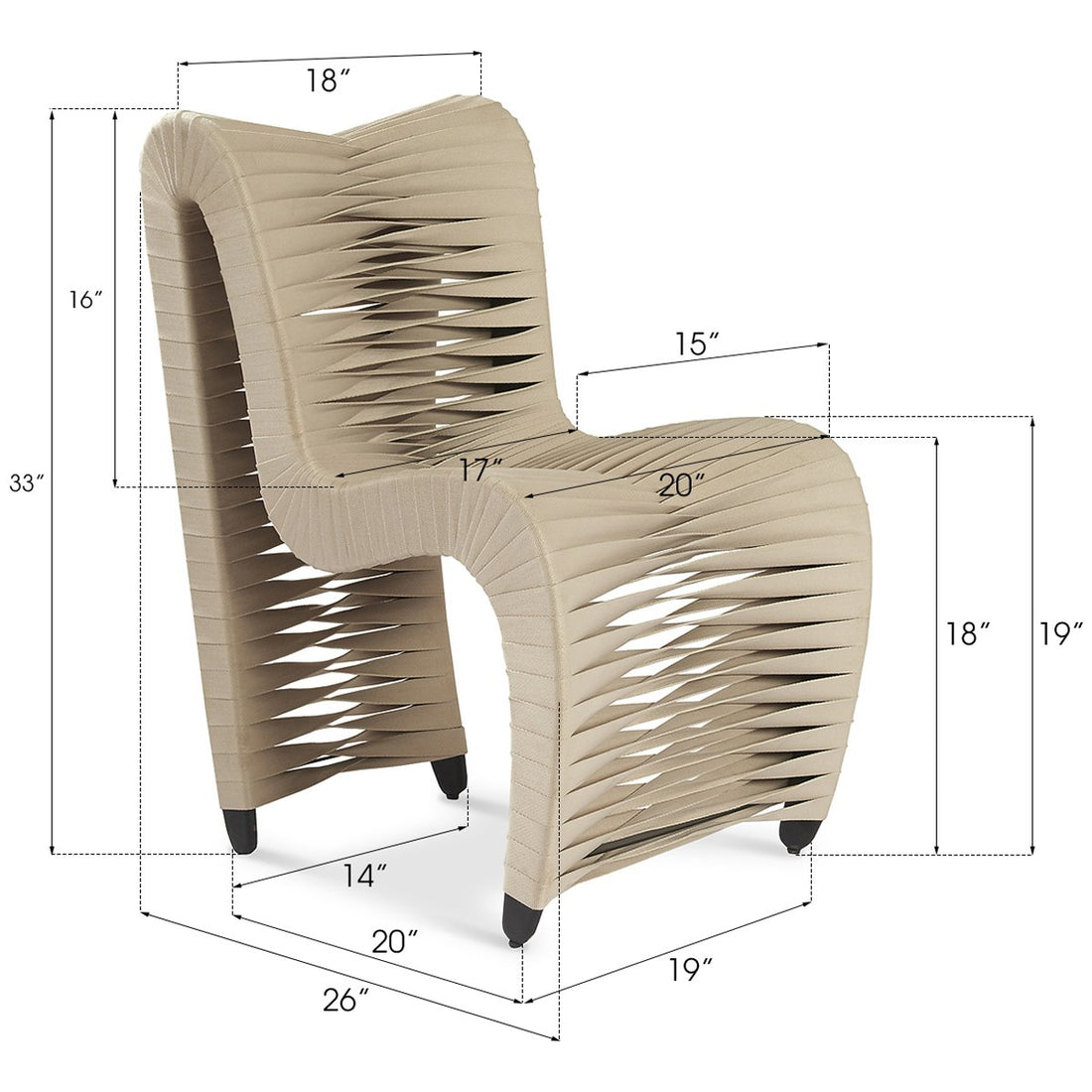 Phillips Collection Seat Belt Dining Chair