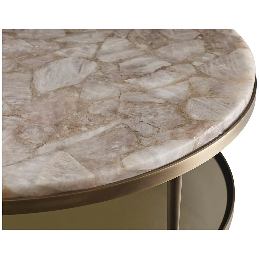 Baker Furniture Oberon Cocktail Table BA3651, Rose Quartz