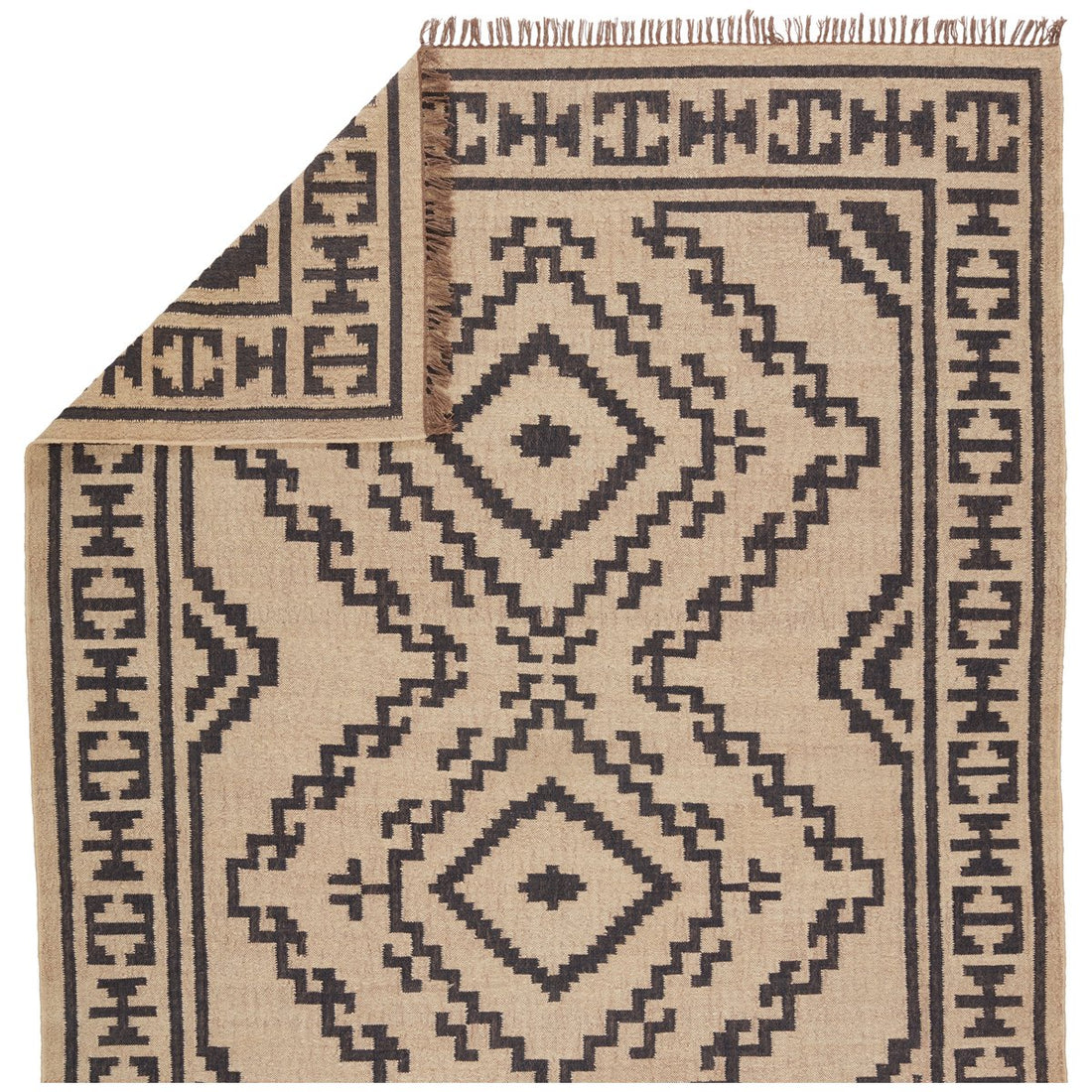 Jaipur Bedouin Jaima Tribal Medallion Beige Black BD24 Rug