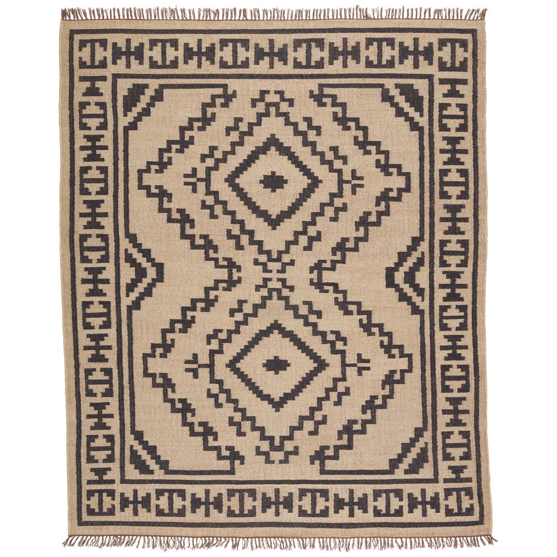 Jaipur Bedouin Jaima Tribal Medallion Beige Black BD24 Rug