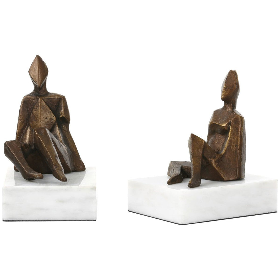 Villa & House Bronze Duet Statue Pair