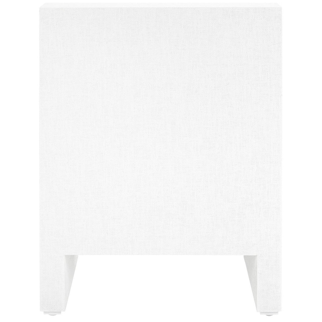 Villa & House Morgan Grasscloth 3-Drawer Side Table in White