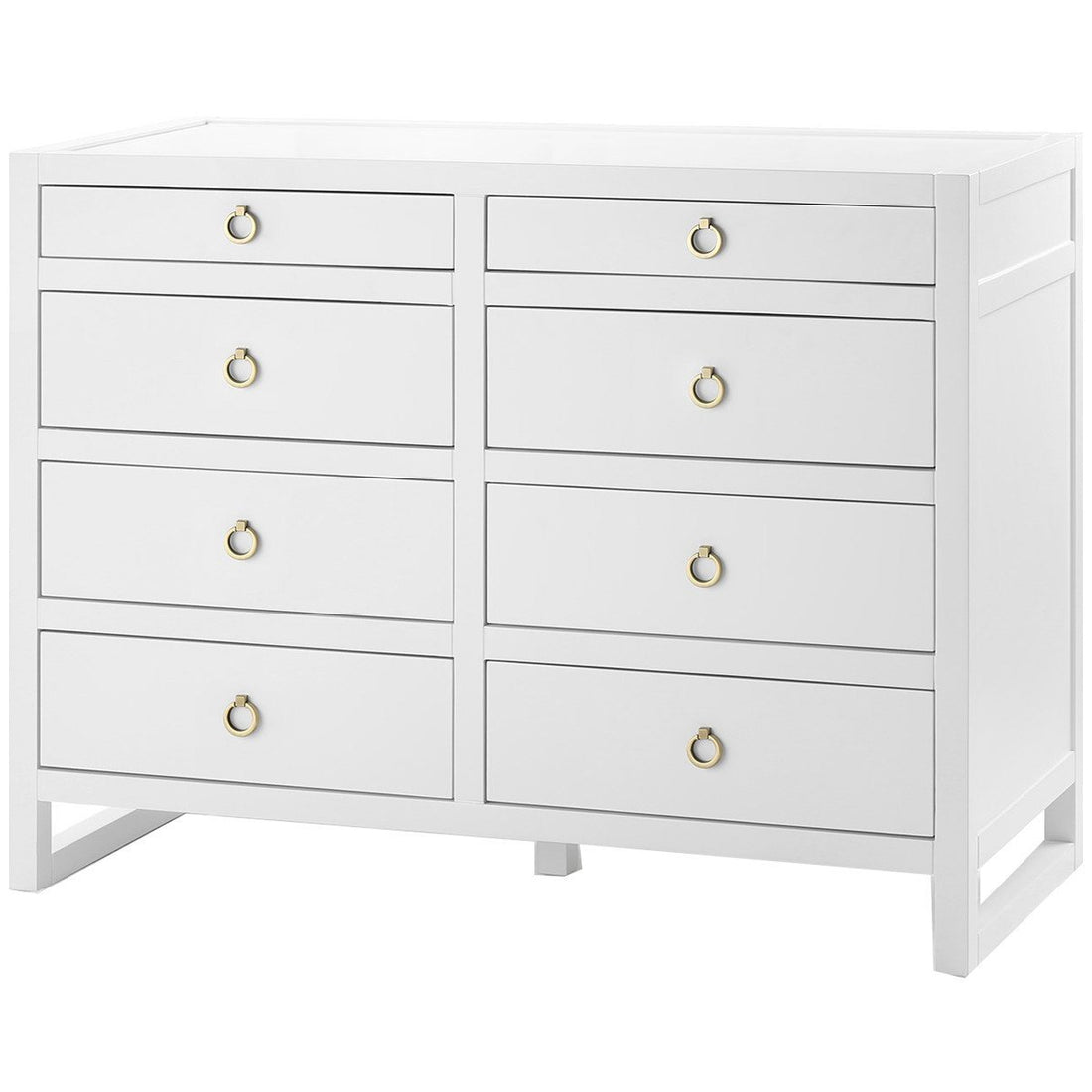 Villa & House White Newton Large 8-Drawer Dresser