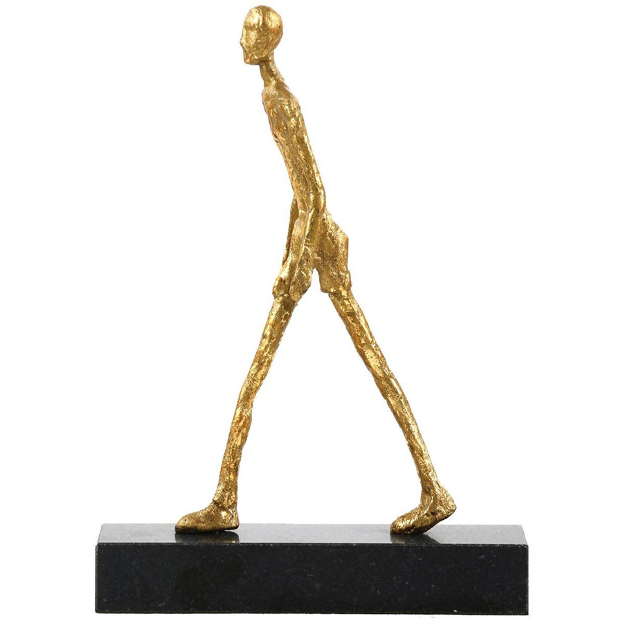 Villa & House Walking Man Gold Statue