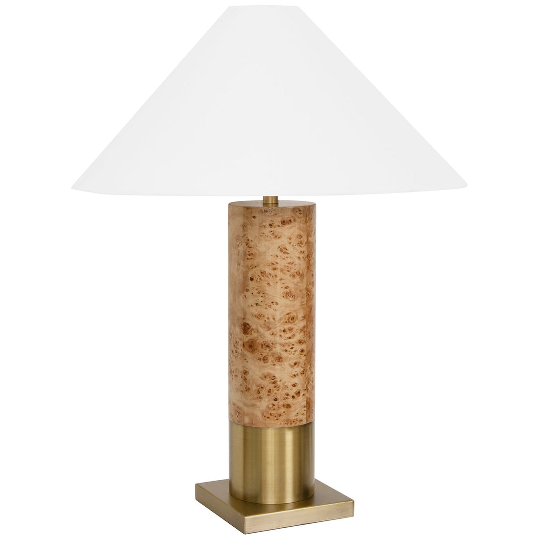 Worlds Away Brushed Brass Base Table Lamp