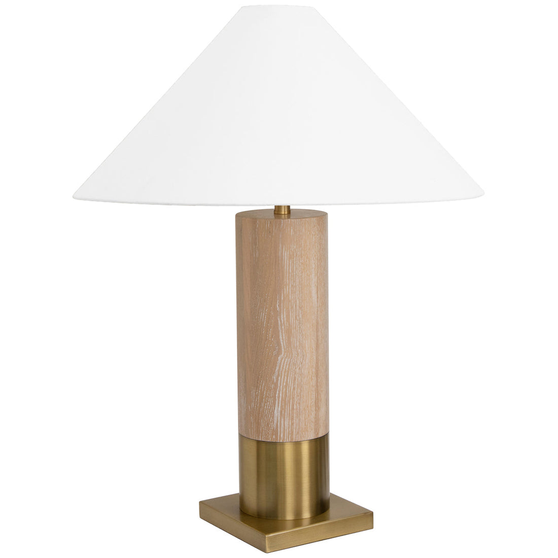 Worlds Away Brushed Brass Base Table Lamp