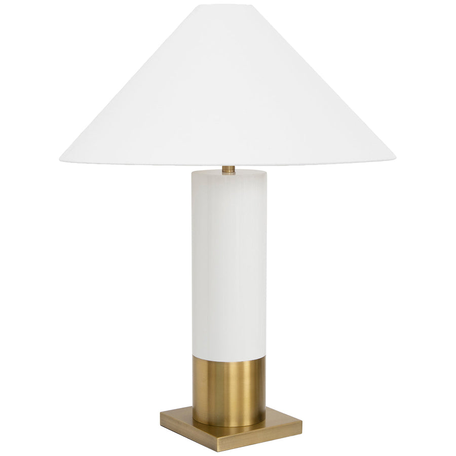 Worlds Away Brushed Brass Base Table Lamp