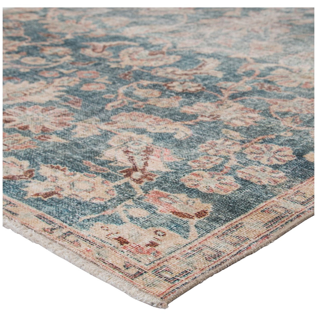 Jaipur Boheme Bardia Oriental Damask Dark Teal Rust BOH08 Rug