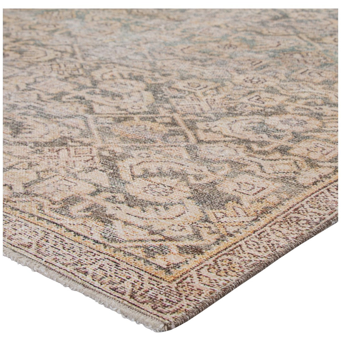 Jaipur Boheme Atkins Trellis Floral Gold Green BOH13 Rug