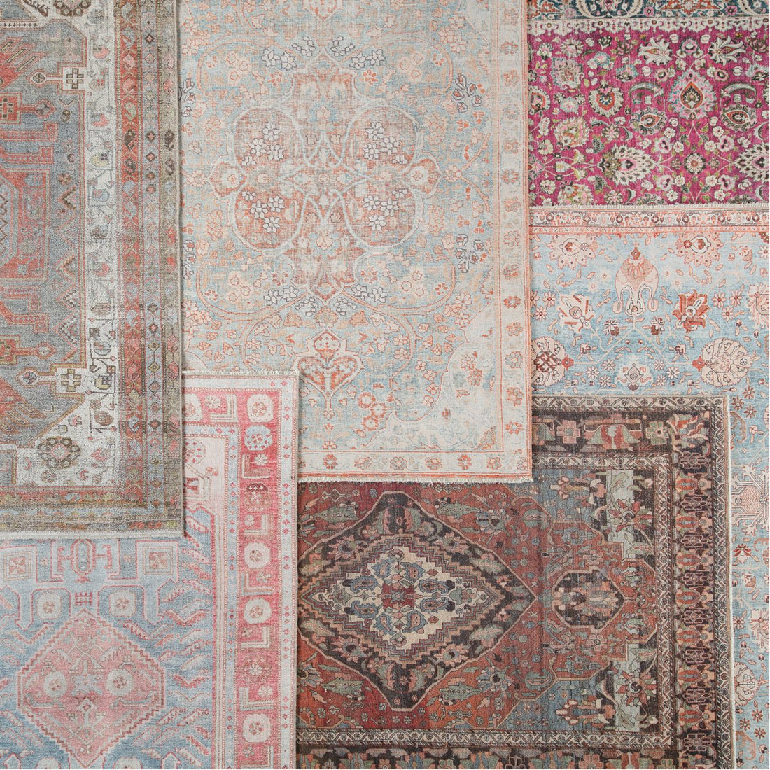 Jaipur Boheme Fay Medallion Floral Orange Light Blue BOH15 Rug