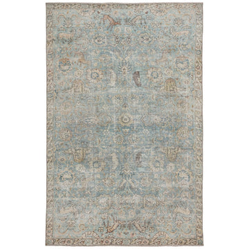 Jaipur Boheme Stag Oriental Floral Teal Gold BOH17 Rug