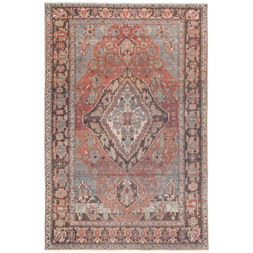 Jaipur Boheme Wesleyan Medallion Border Rust Gray BOH18 Rug