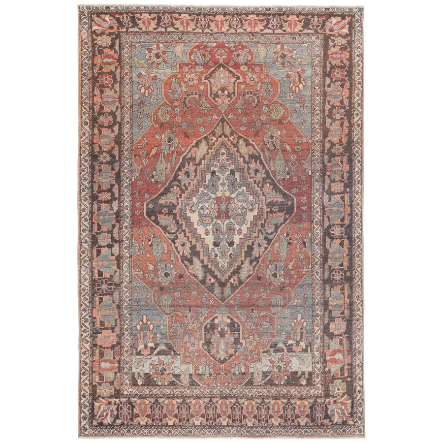 Jaipur Boheme Wesleyan Medallion Border Rust Gray BOH18 Rug