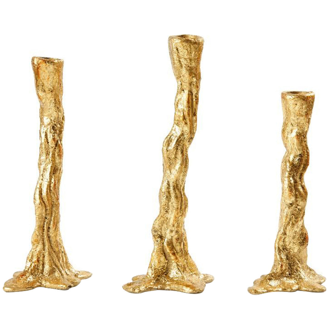 Villa & House Branch 3-Piece Set Candlesticks, Gold