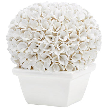 Villa & House Boston Round Boxwood Topiary - White