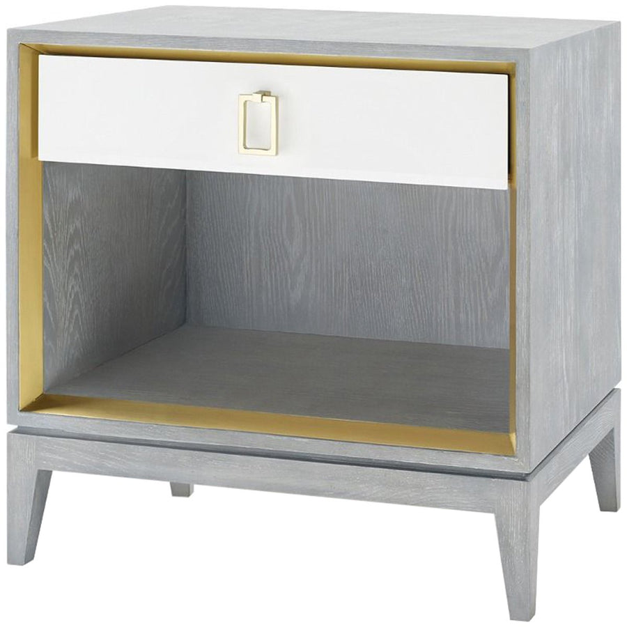 Villa & House Cameron 1-Drawer Gray Side Table with Raquel Pull