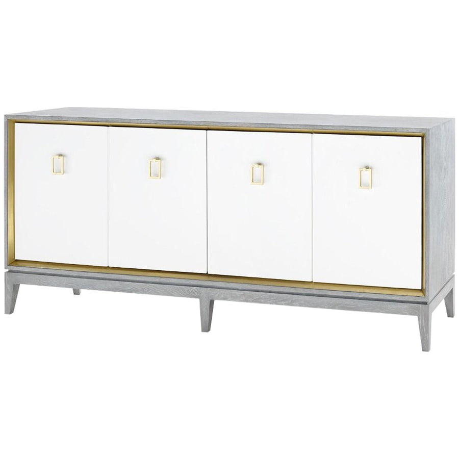 Villa & House Cameron 4-Door Gray Cabinet with Raquel Pull