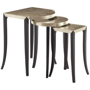 Caracole Out & About Ebony and Taupe Silver Side Table