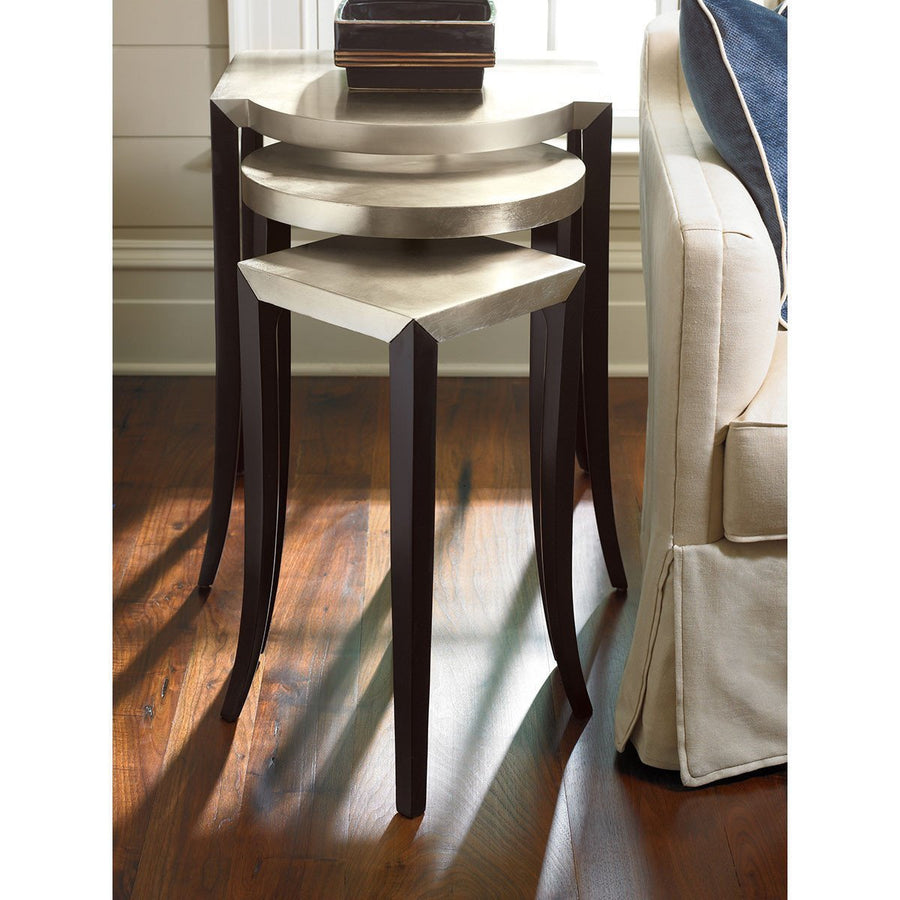 Caracole Out & About Ebony and Taupe Silver Side Table