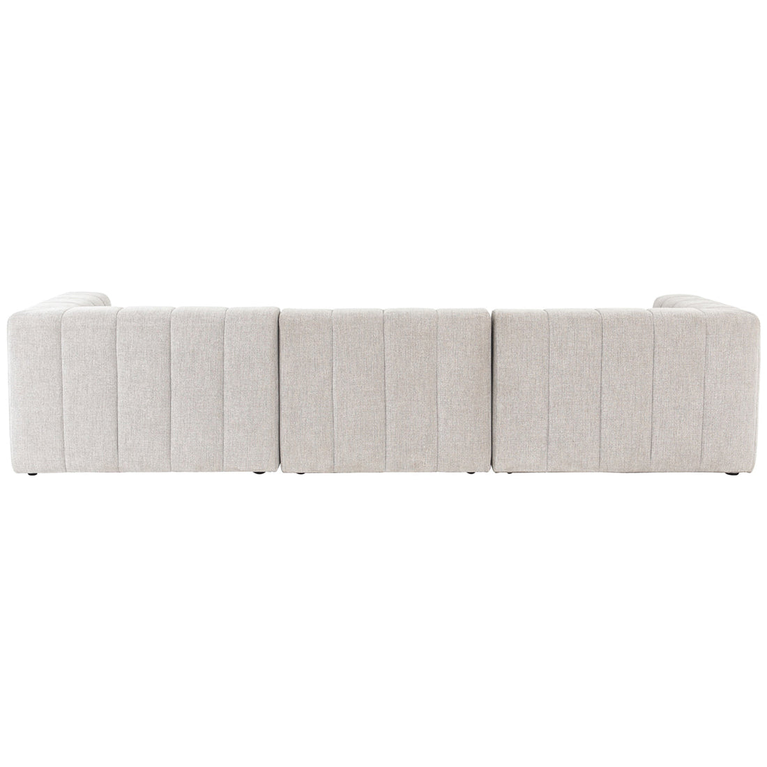 Four Hands Grayson Langham Channeled 3-Piece Sandstone Sectional with Ottoman