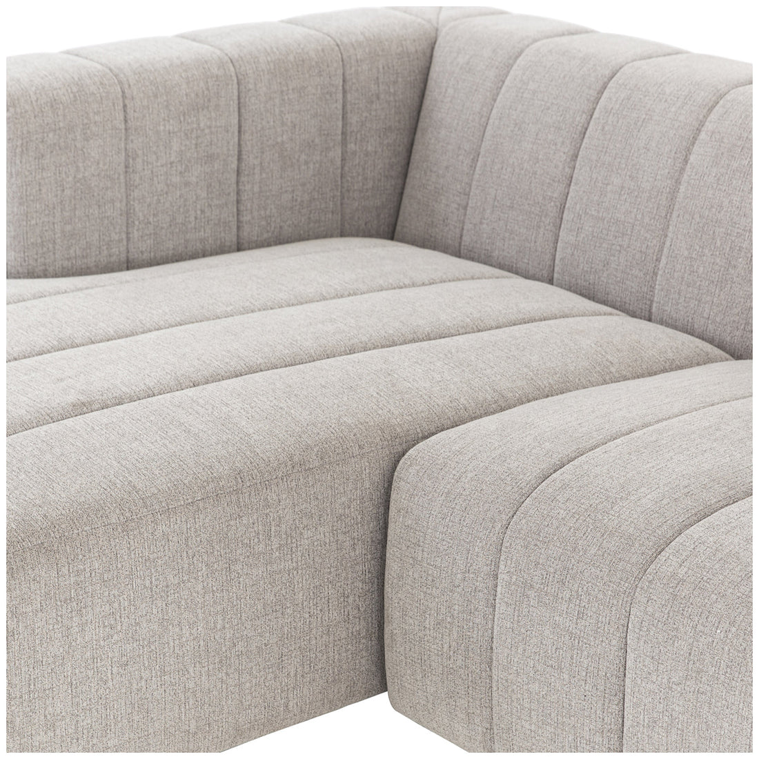 Four Hands Grayson Langham Channeled 3-Piece Sandstone Sectional with Ottoman