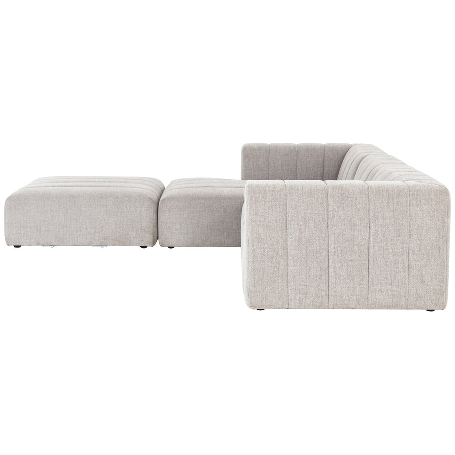 Four Hands Grayson Langham Channeled 3-Piece Sandstone Sectional with Ottoman