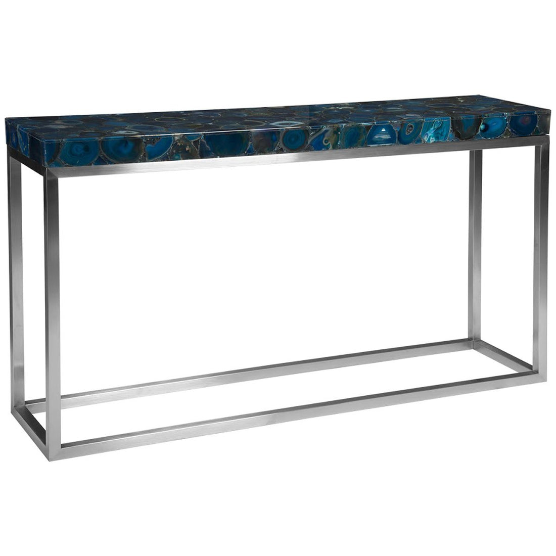 Phillips Collection Agate Console Table, Stainless Steel Base