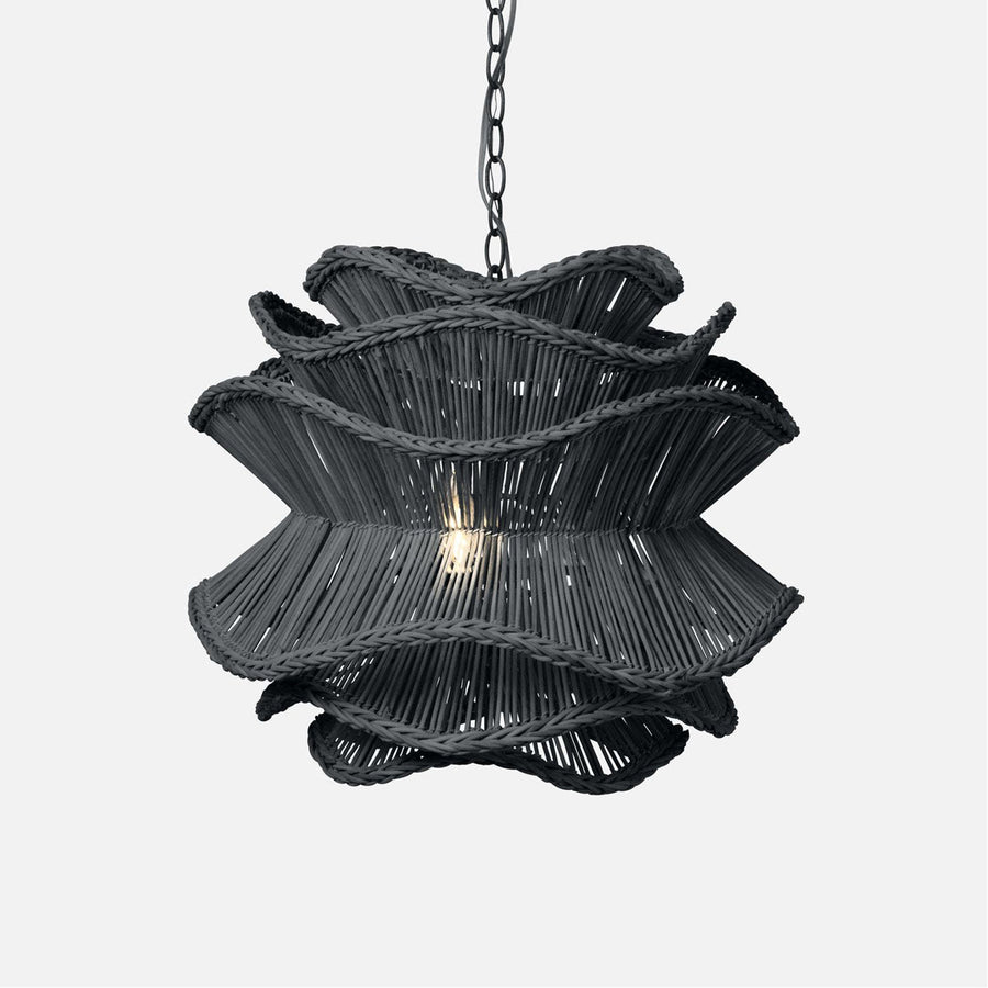 Made Goods Alondra Layered Rattan Floral 3-Light Chandelier