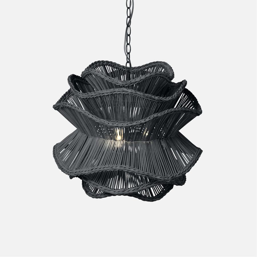 Made Goods Alondra Layered Rattan Floral 3-Light Chandelier