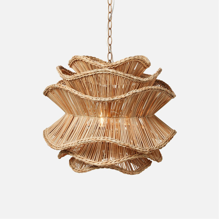 Made Goods Alondra Layered Rattan Floral 3-Light Chandelier