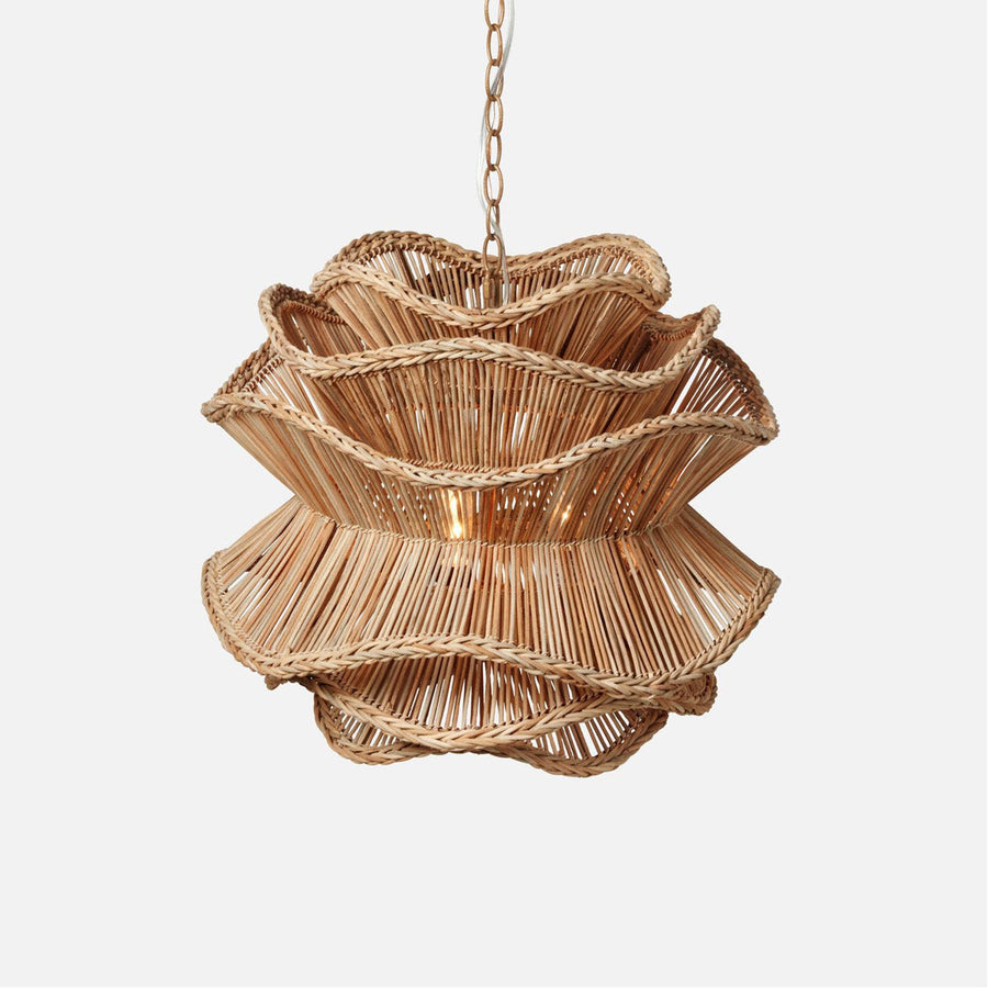 Made Goods Alondra Layered Rattan Floral 3-Light Chandelier