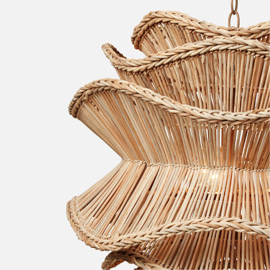 Made Goods Alondra Layered Rattan Floral 3-Light Chandelier