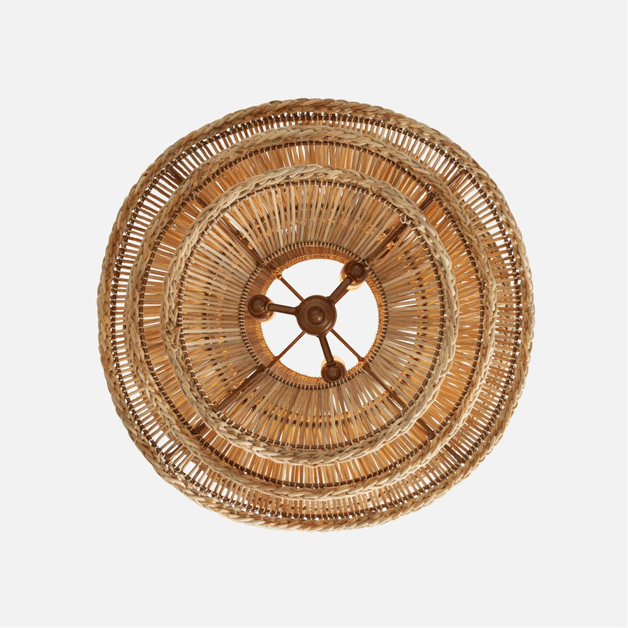 Made Goods Alondra Layered Rattan Floral 3-Light Chandelier